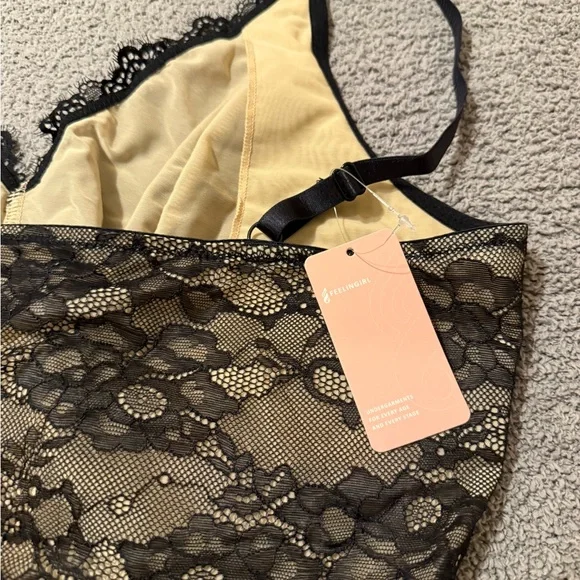 NWT Feelingirl Lace V Neck Full Bodysuit Black Size XXL - Picture 5 of 10